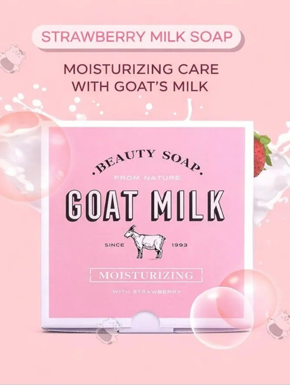 Goat Milk Soap 1 Bar Strawberry
